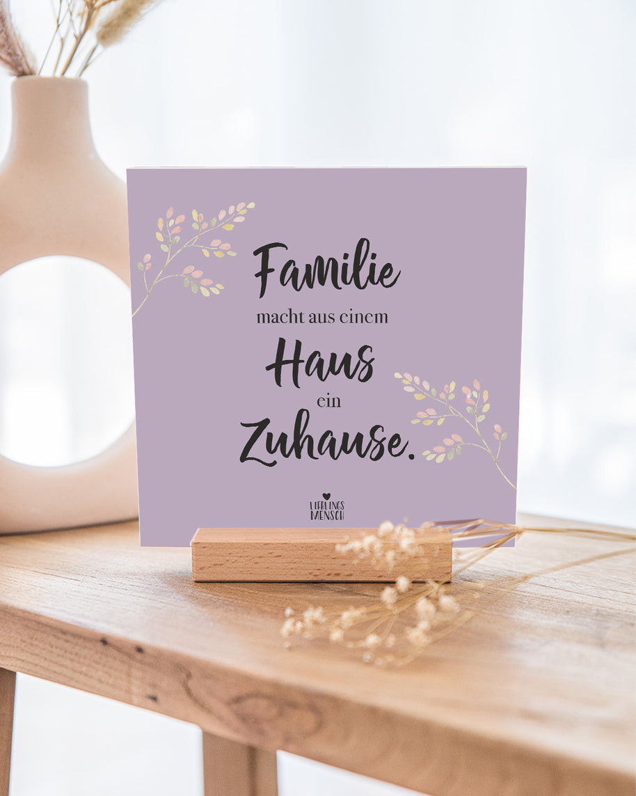 Familie - Karten im Holzaufsteller