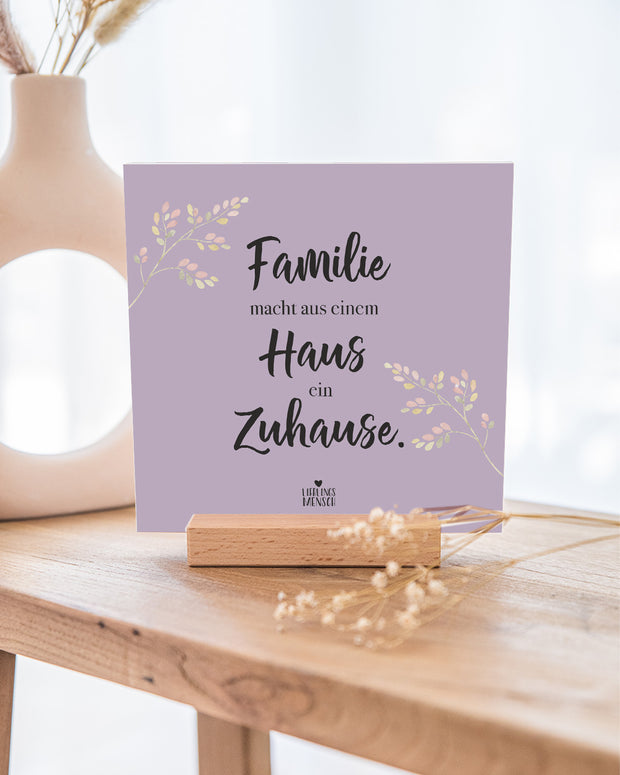 Familie - Karten im Holzaufsteller