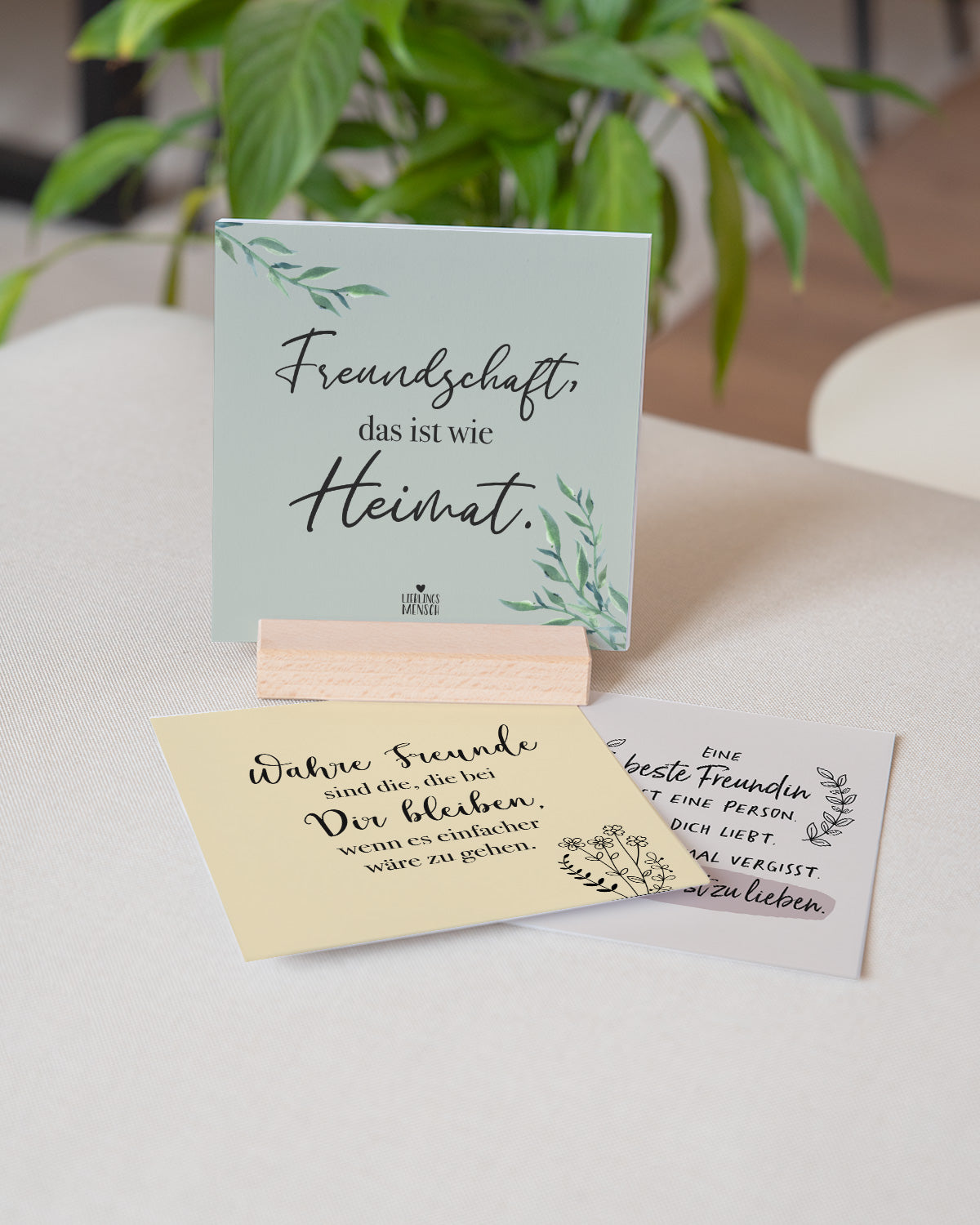 Freundschaft - Karten im Holzaufsteller Karten im Holzaufsteller Lieblingsmensch®