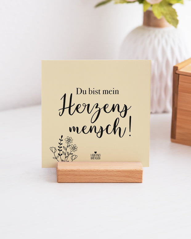 Herzensmensch - Karten im Holzaufsteller