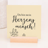 Herzensmensch - Karten im Holzaufsteller