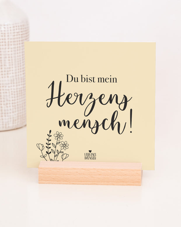 Herzensmensch - Karten im Holzaufsteller