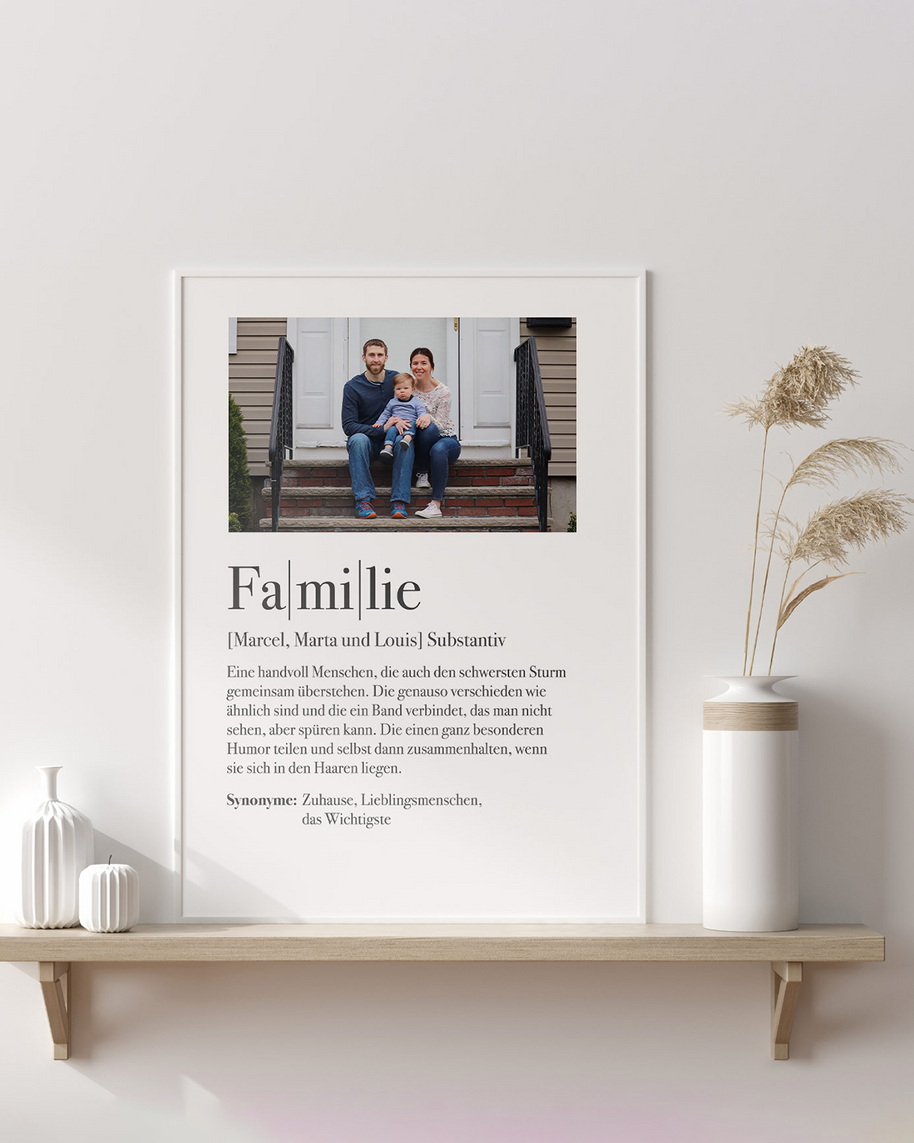Definition Familie - Foto-Poster