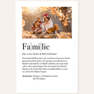 Definition Familie - Foto-Poster