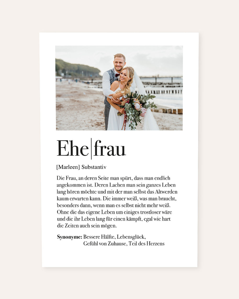 Definition Ehefrau -  Foto-Poster