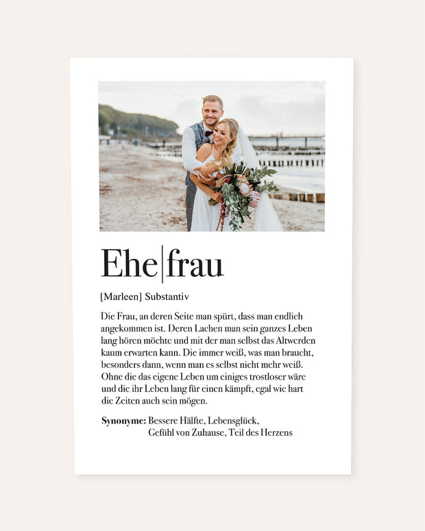 Definition Ehefrau -  Foto-Poster