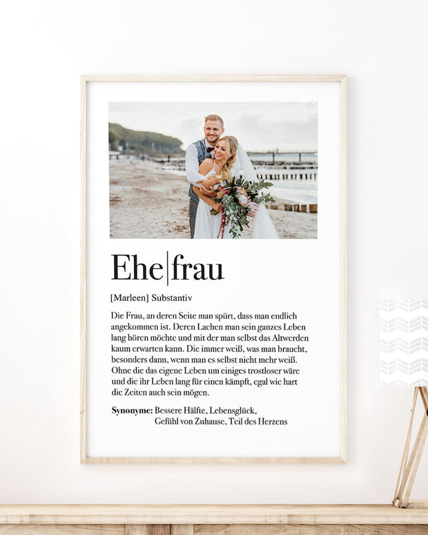 Definition Ehefrau -  Foto-Poster