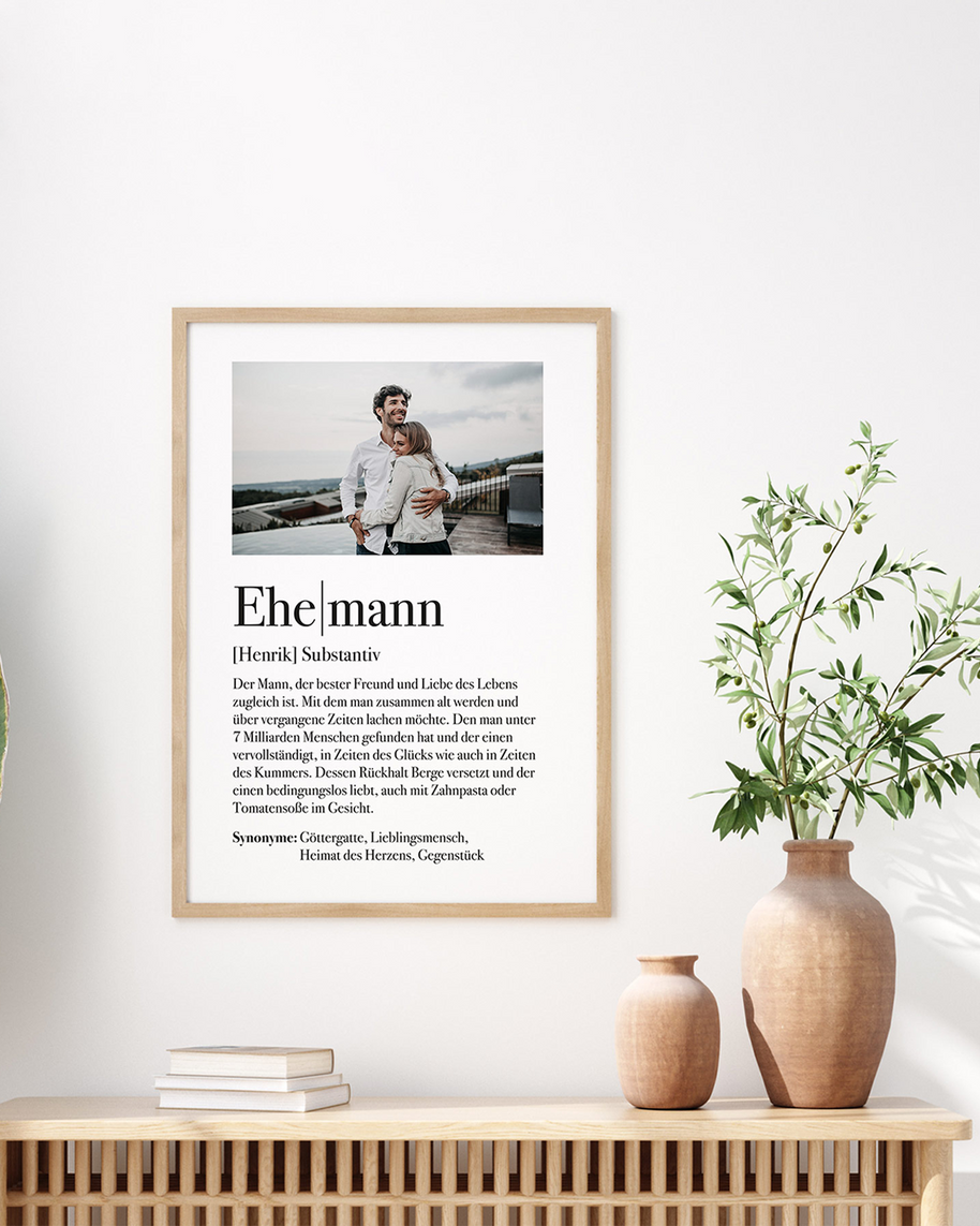 Fotoposter Ehemann Definition Personalisierbar