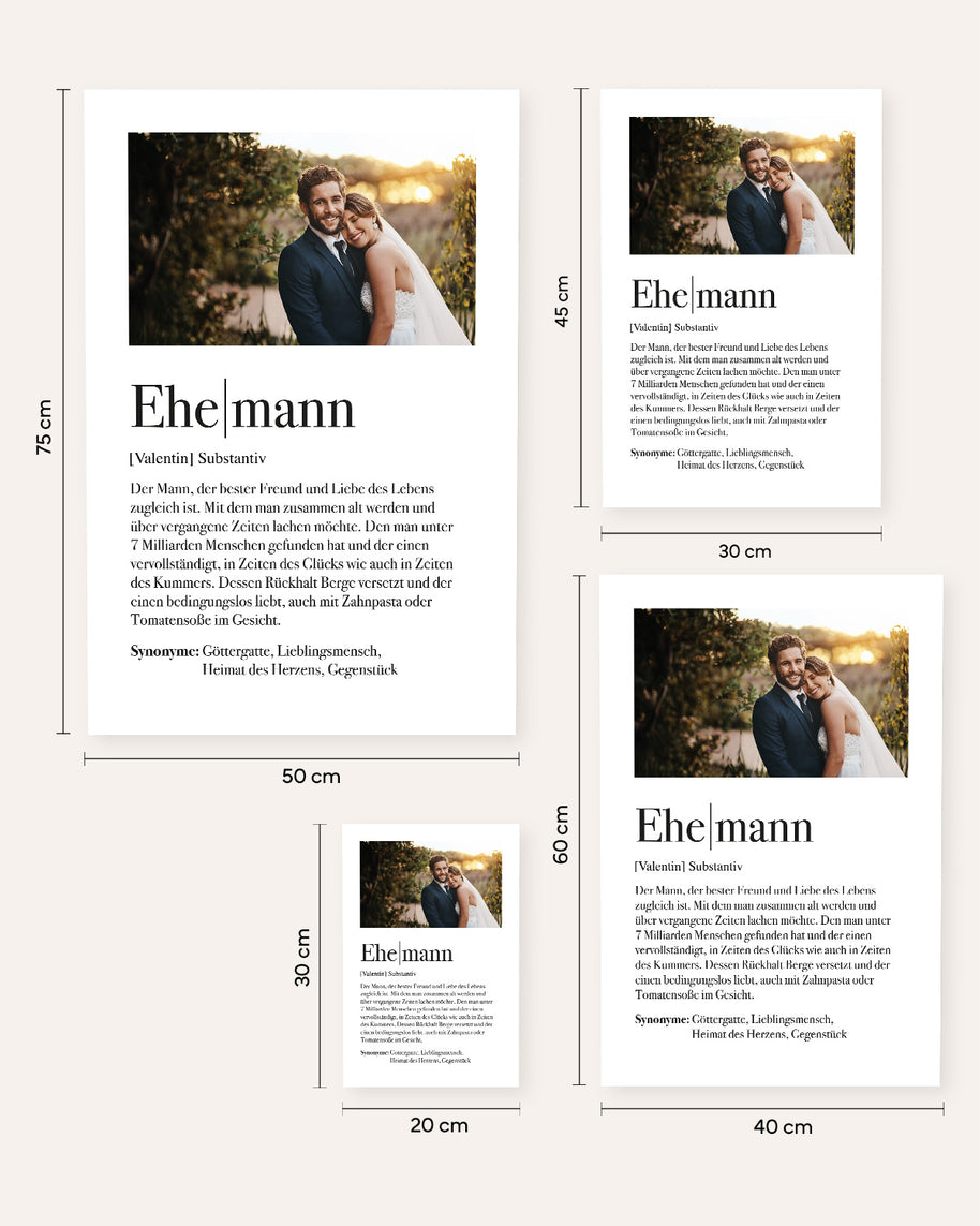 Definition Ehemann - Foto-Poster