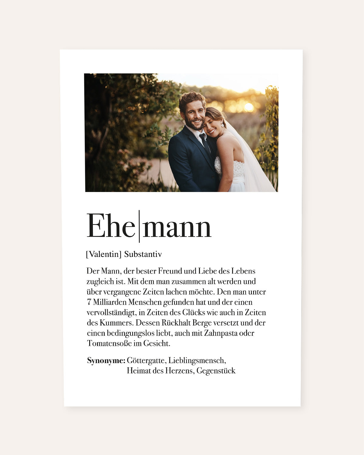 Definition Ehemann - Foto-Poster Poster Lieblingsmensch®
