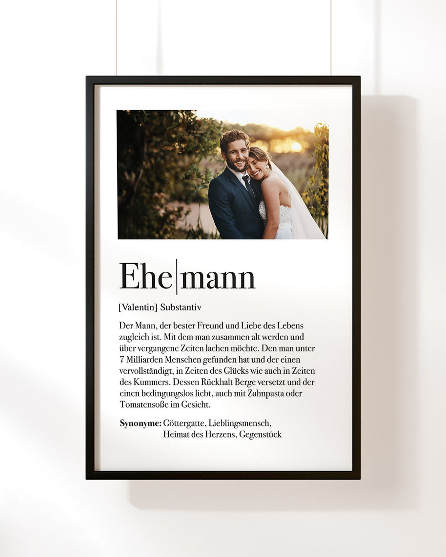 Definition Ehemann - Foto-Poster