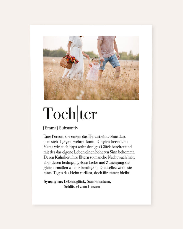 Definition Tochter - Foto-Poster