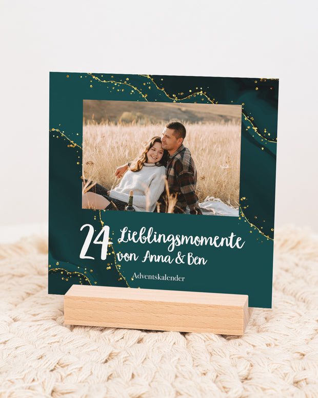 Lieblingsmomente - Foto-Adventskalender Karten im Holzaufsteller Lieblingsmensch®