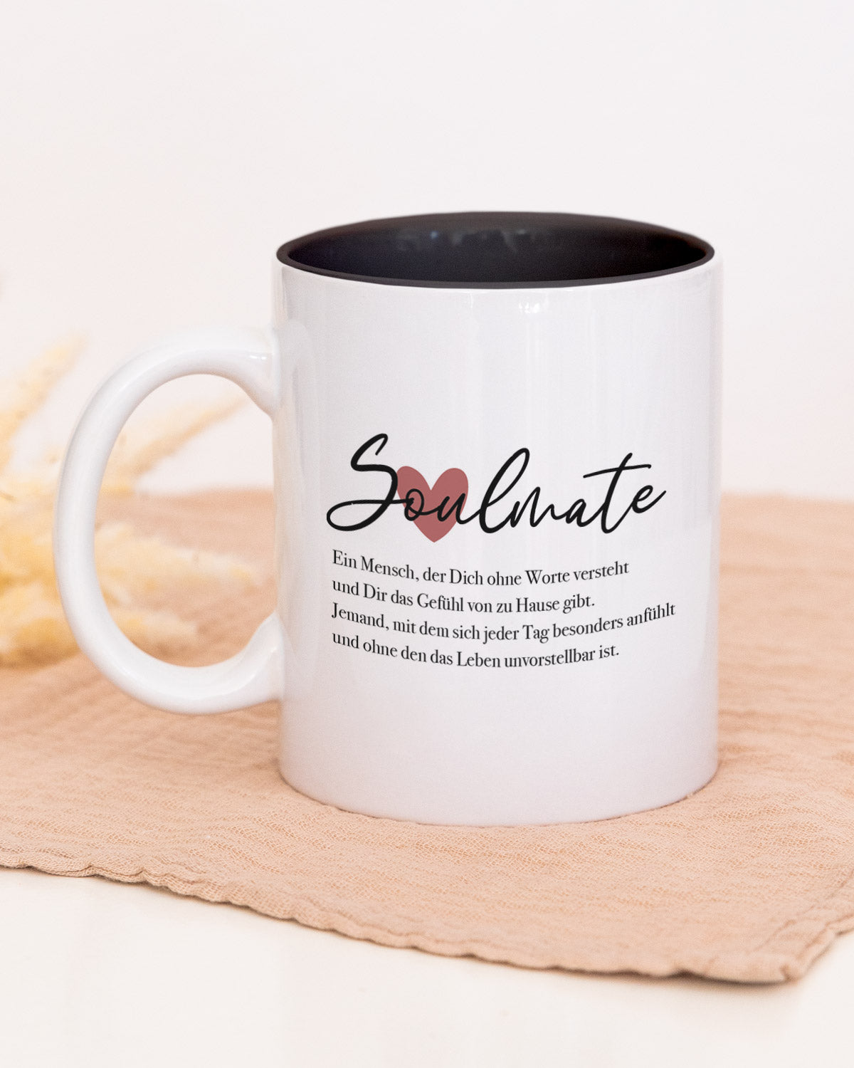 Soulmate - Tasse Schwarz Tasse Lieblingsmensch®