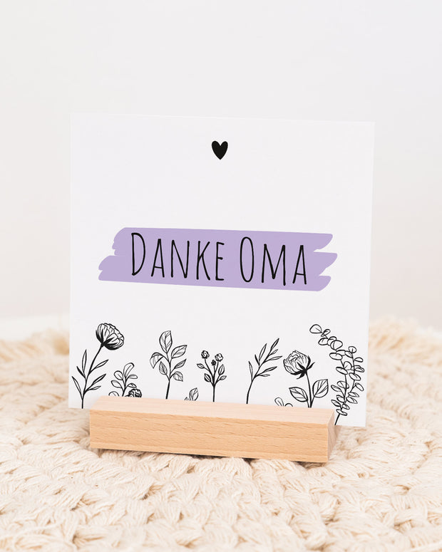 Danke Oma - Karten im Holzaufsteller