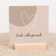 Danke Lieblingsmensch - Karten im Holzaufsteller