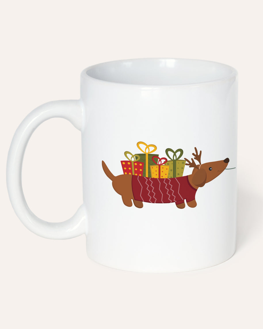 Motiv: Weihnachtstasse Hund - Tasse