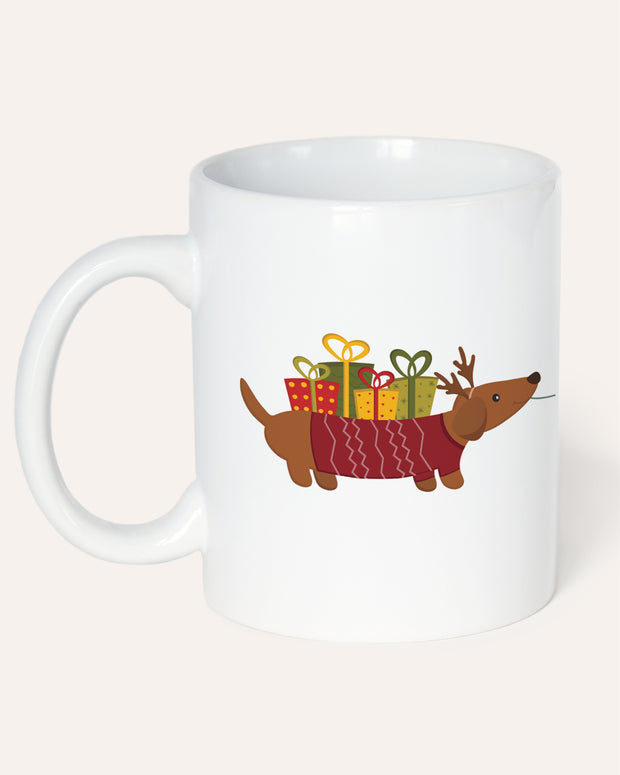 Motiv: Weihnachtstasse Hund - Tasse