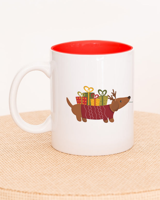 Motiv: Weihnachtstasse Hund - Tasse