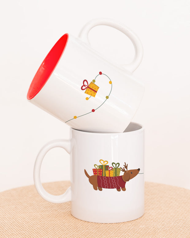 Motiv: Weihnachtstasse Hund - Tasse