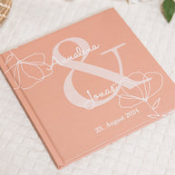 Gästebuch Hochzeit Aufdruck Blumen Beige