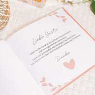 Gästebuch Hochzeit Aufdruck Blumen Beige