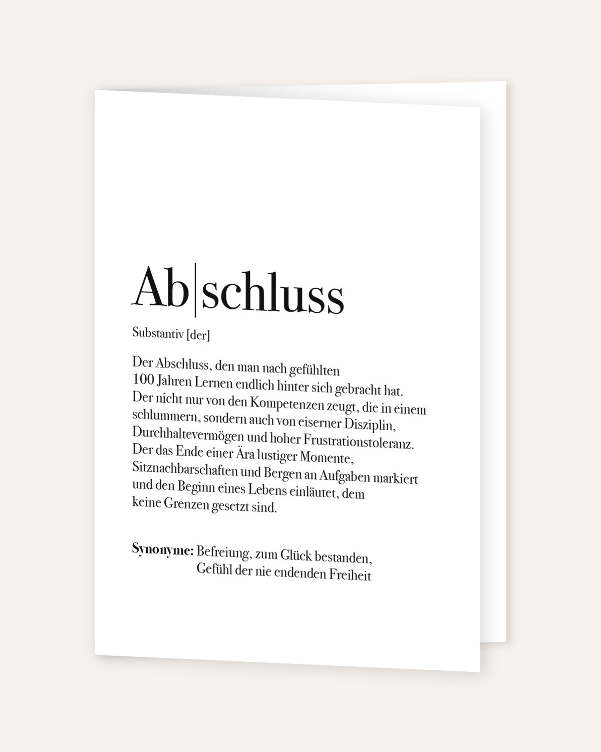 Definition Abschluss - Grußkarte Grußkarte Lieblingsmensch®