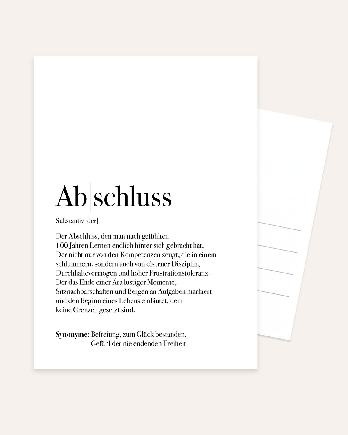 Definition Abschluss - Postkarte Postkarte Lieblingsmensch®