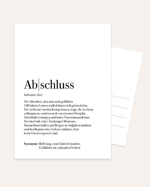 Definition Abschluss - Postkarte Postkarte Lieblingsmensch®