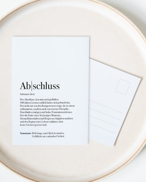 Definition Abschluss - Postkarte Postkarte Lieblingsmensch®