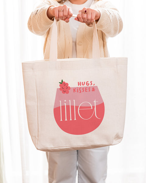 Motiv: Hugs, Kisses & Lillet - VS" Stofftasche Stofftasche Lieblingsmensch®