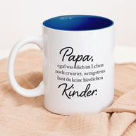 Tasse Weiß Innen Blau Papa keine hässlichen Kinder Geschenk Papa