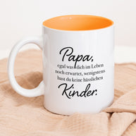Tasse Weiß Innen Orange Papa keine hässlichen Kinder Geschenk Papa