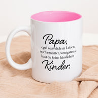 Tasse Weiß Innen Pink Papa keine hässlichen Kinder Geschenk Papa