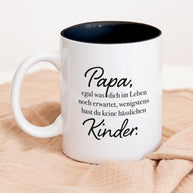 Tasse Weiß Innen Schwarz Papa keine hässlichen Kinder Geschenk Papa