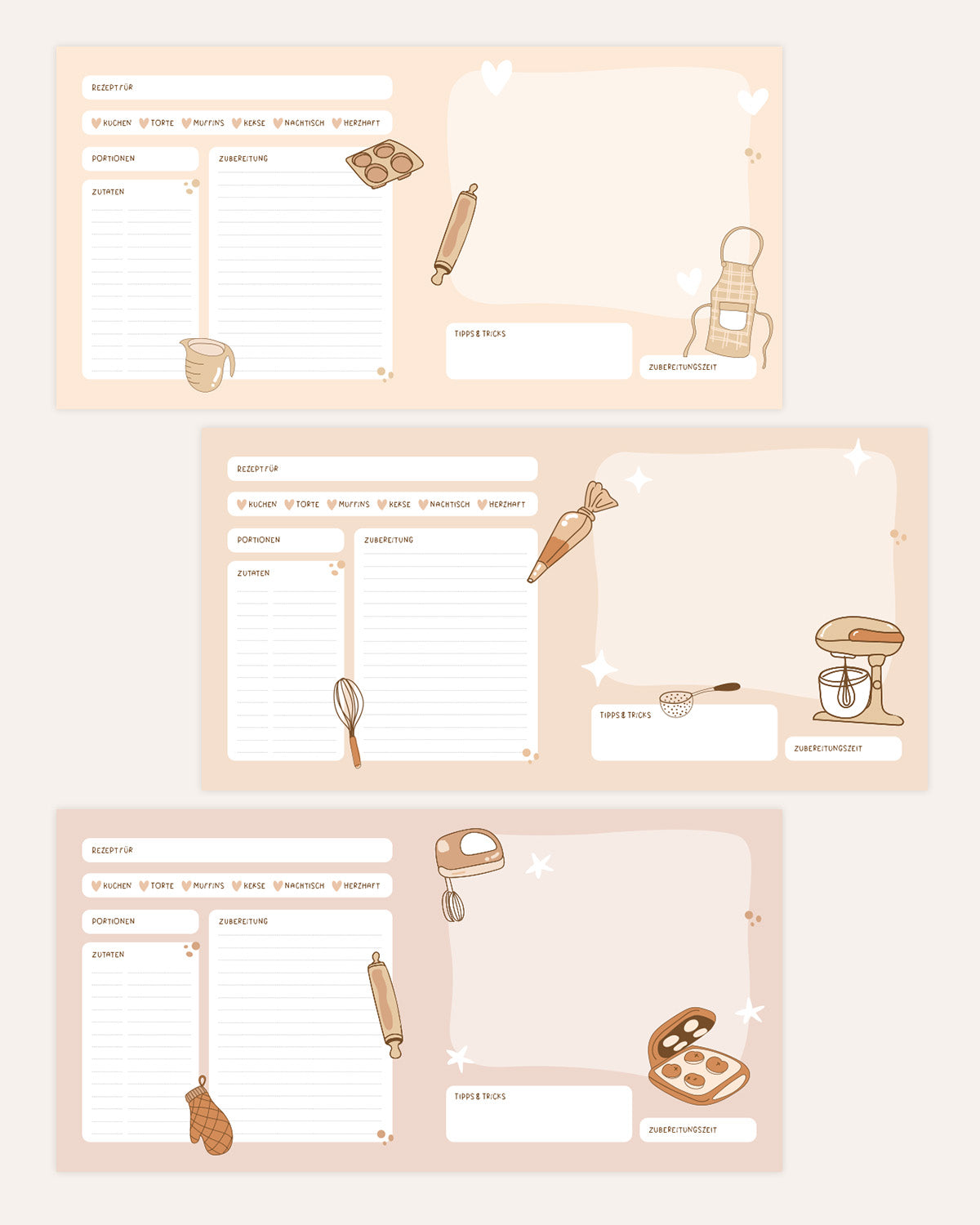 Meine Backrezepte - Rezeptbuch Planer & Bücher Lieblingsmensch®