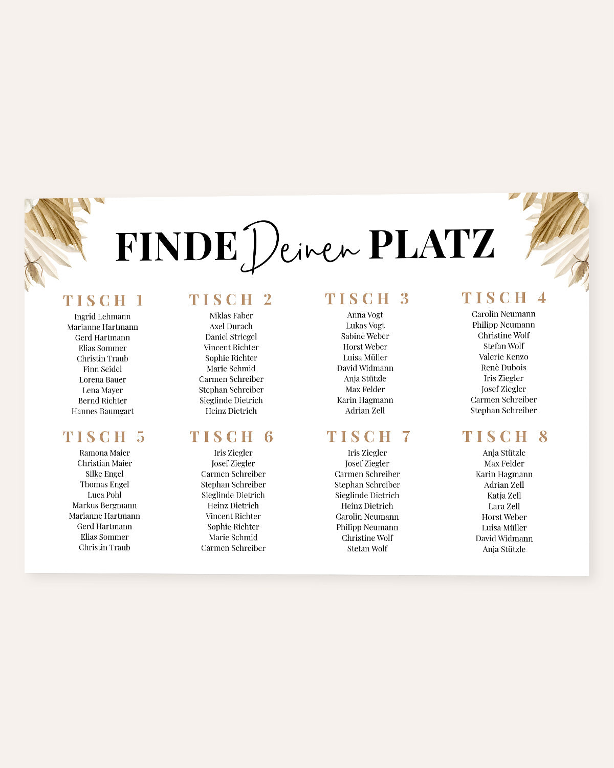 Boho - Sitzplan zur Hochzeit - Poster Poster Lieblingsmensch®