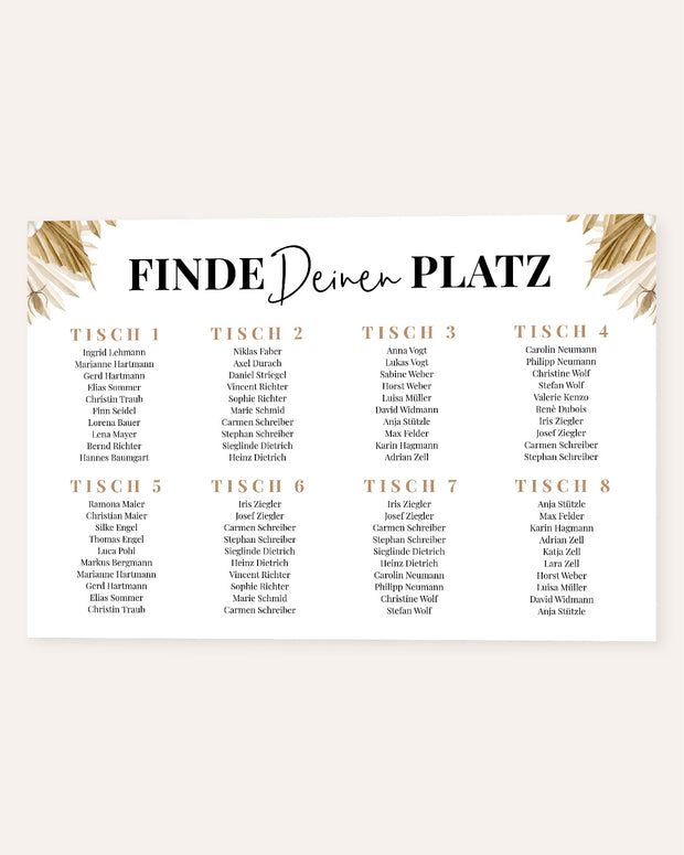 Boho - Sitzplan zur Hochzeit - Poster Poster Lieblingsmensch®