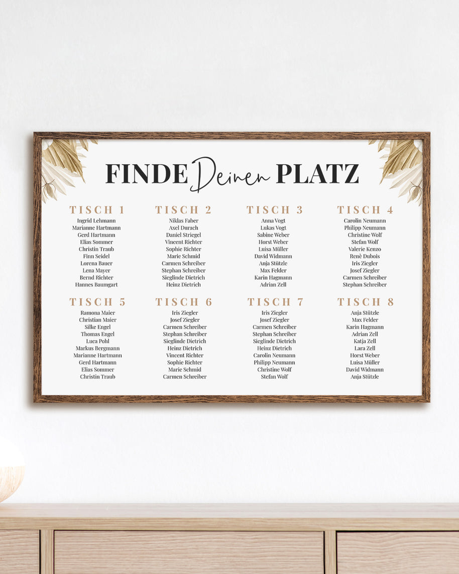 Boho - Sitzplan zur Hochzeit - Poster Poster Lieblingsmensch®
