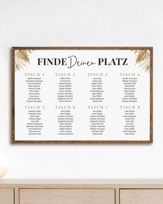Boho - Sitzplan zur Hochzeit - Poster Poster Lieblingsmensch®