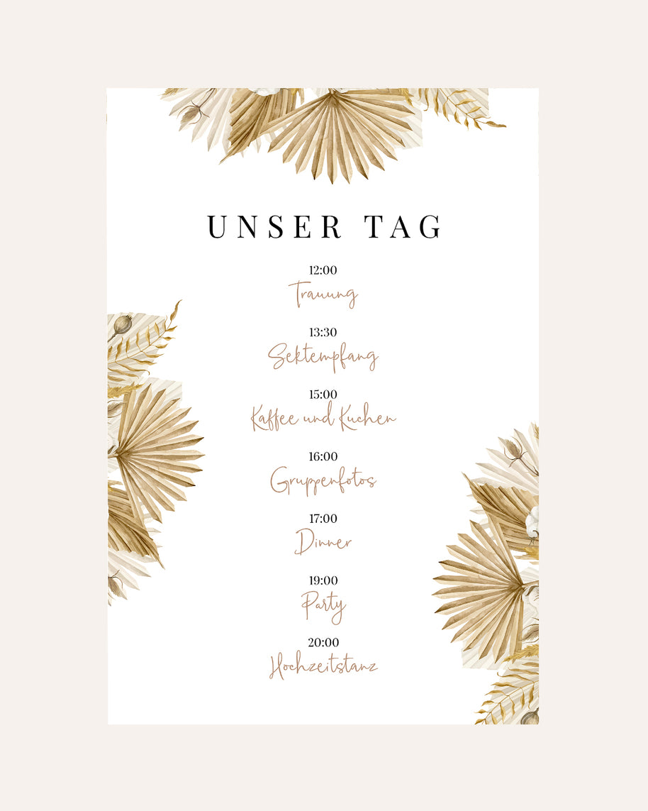 Boho - Tagesablauf der Hochzeit - Poster Poster Lieblingsmensch®