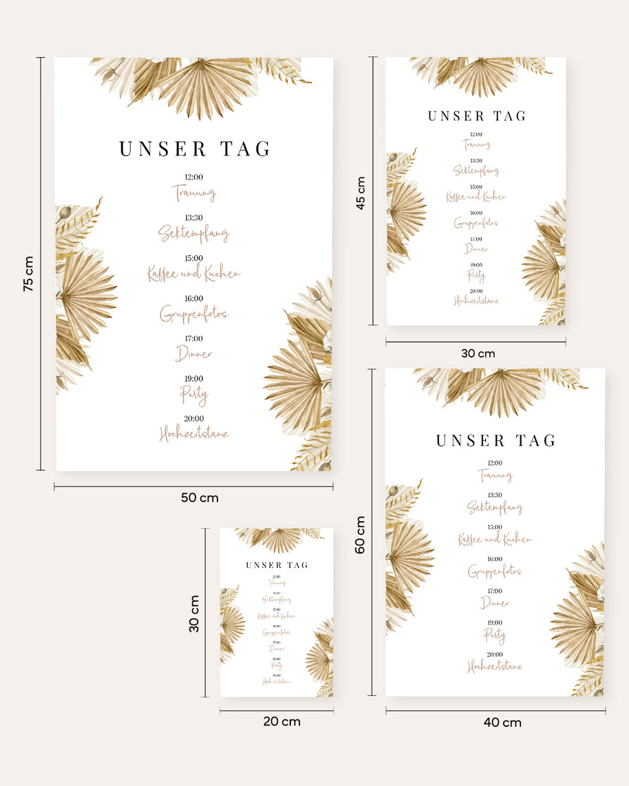 Boho - Tagesablauf der Hochzeit - Poster Poster Lieblingsmensch®