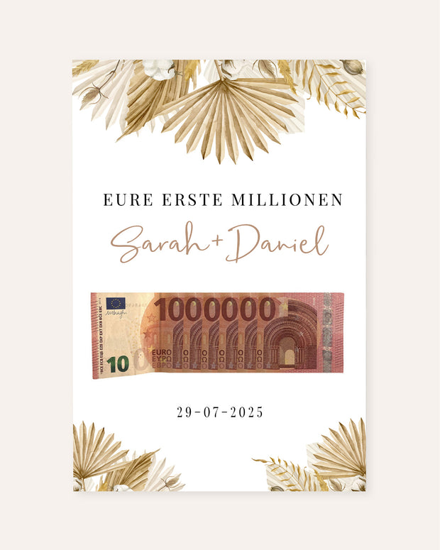 Erste Million - Geldgeschenk zur Hochzeit Poster Lieblingsmensch®