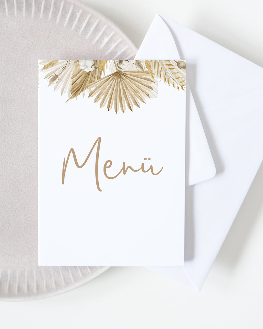 Boho - Menükarte zur Hochzeit Grußkarte Lieblingsmensch®
