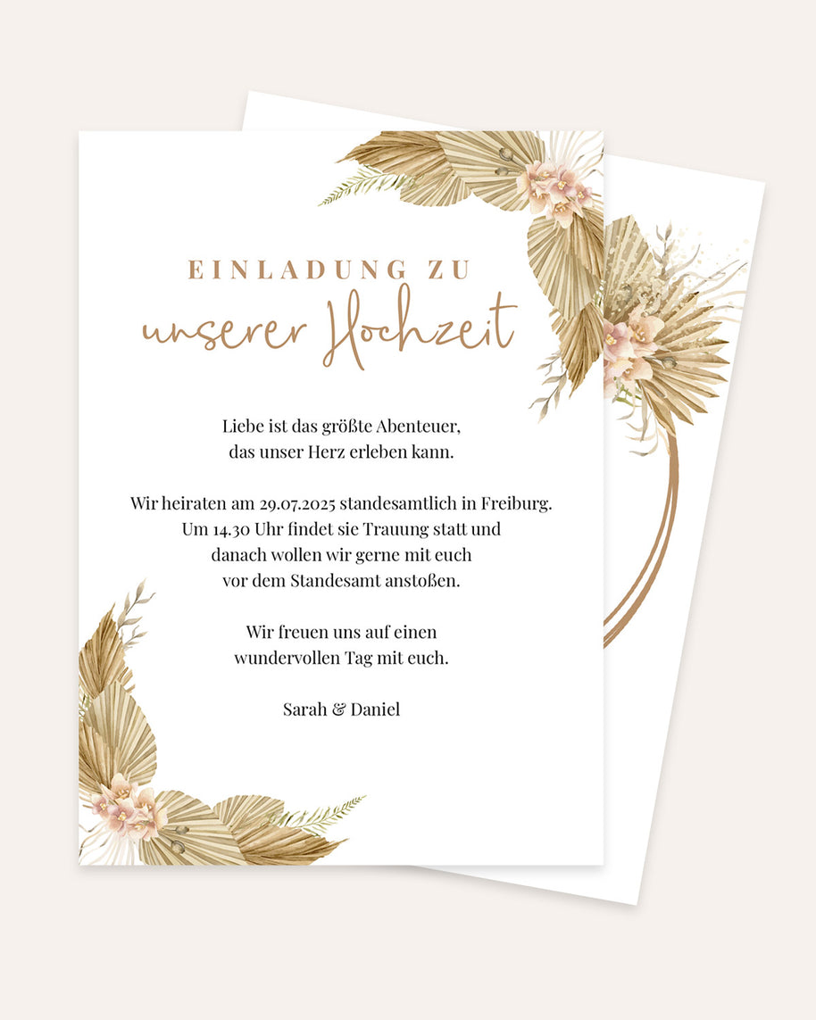 Boho - Einladung zu unserer Hochzeit - Einladungskarte Grußkarte Lieblingsmensch®