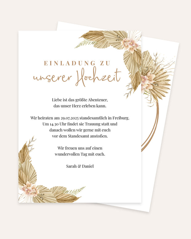 Boho - Einladung zu unserer Hochzeit - Einladungskarte Grußkarte Lieblingsmensch®
