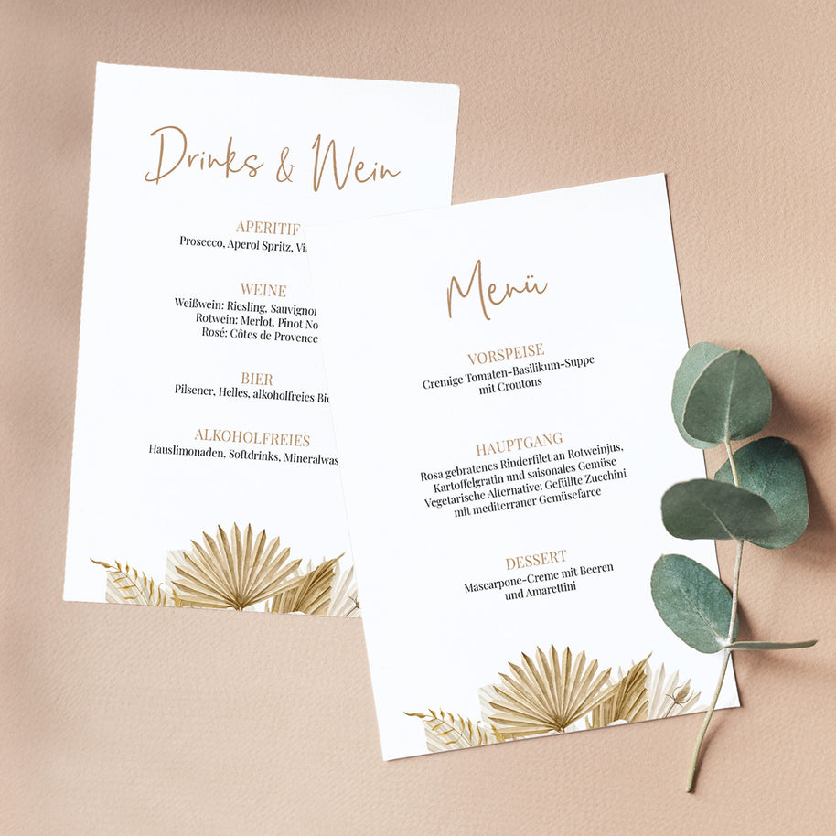 Boho - Menükarte zur Hochzeit Grußkarte Lieblingsmensch®