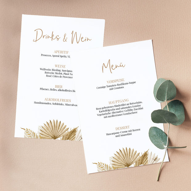 Boho - Menükarte zur Hochzeit Grußkarte Lieblingsmensch®