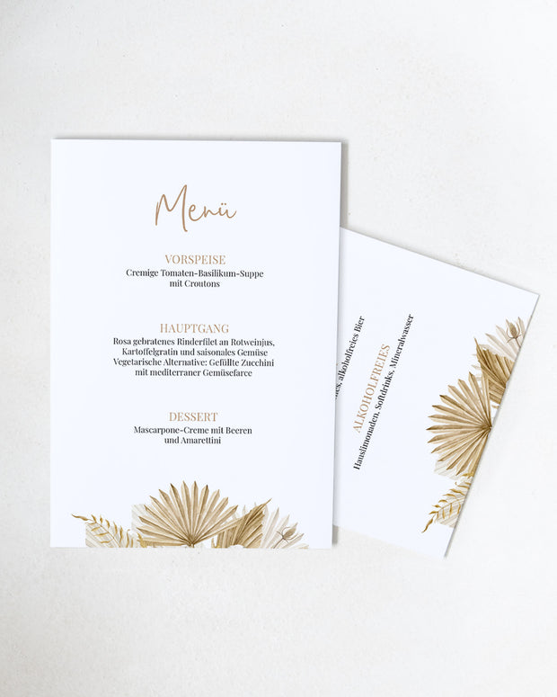 Boho - Menükarte zur Hochzeit Grußkarte Lieblingsmensch®