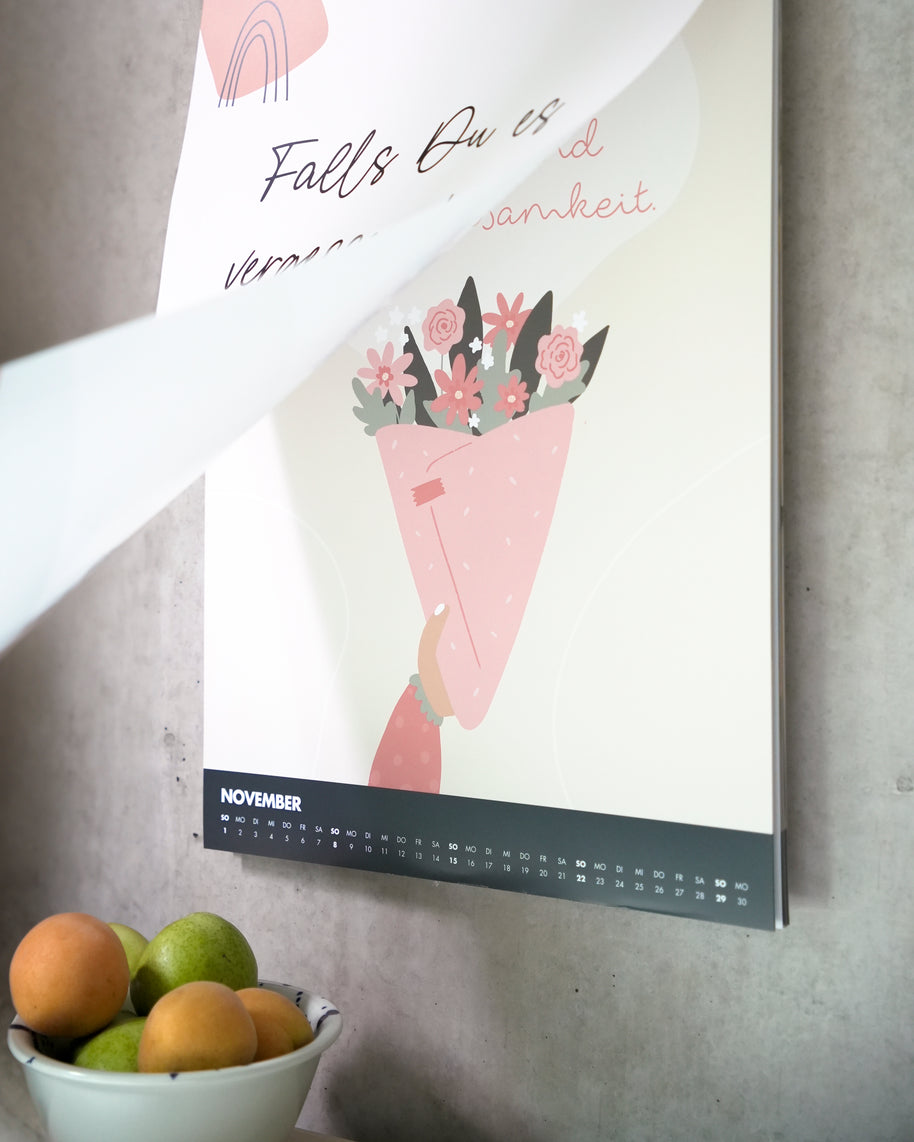 Monatswandkalender mit Sprüchen 